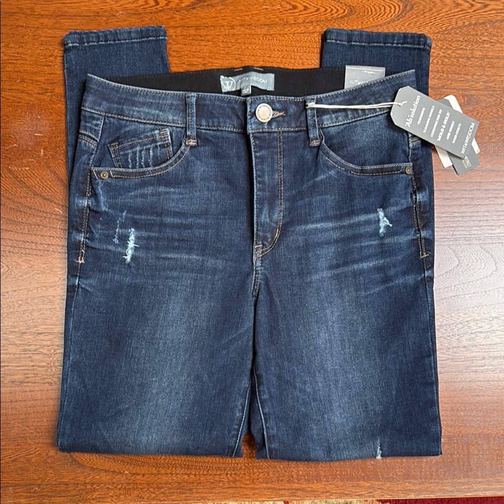Wit & Wisdom High Rise “Ab”solution Indigo Blue Straight Jeans 8